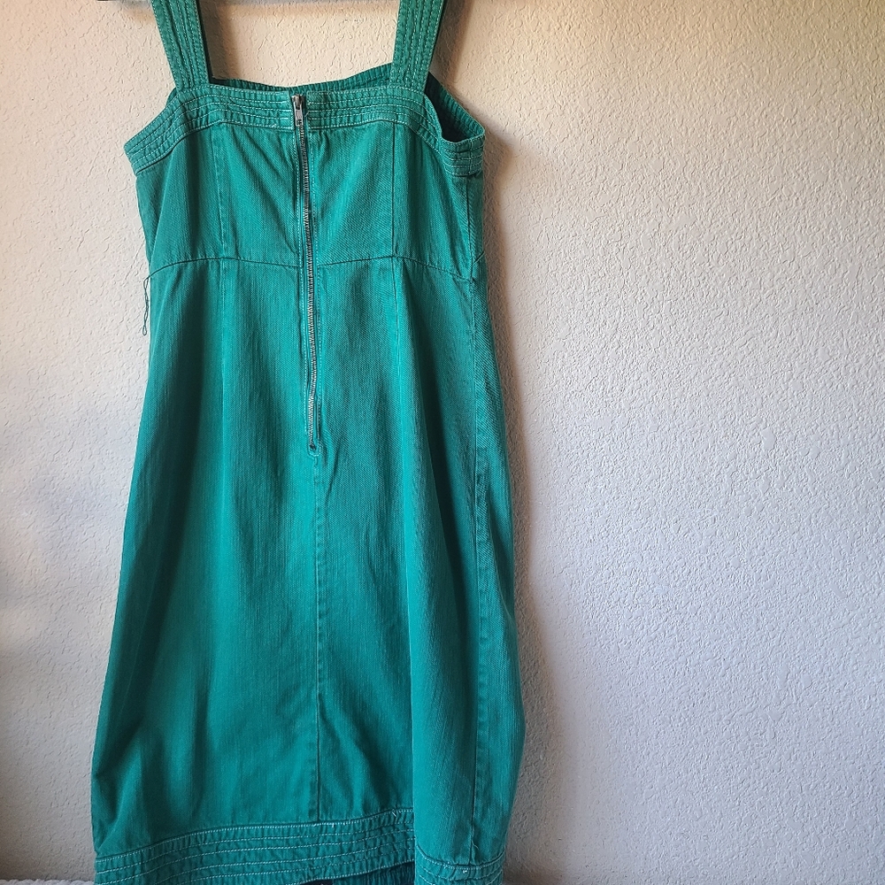 Maeve Anthropologie Green Button-Down Dress US Women's Size 10 - Picture 6 of 10